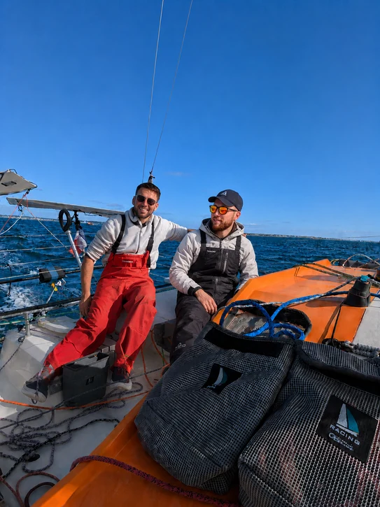 Mathieu et Thomas à bord